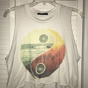 Crop muscle tank top